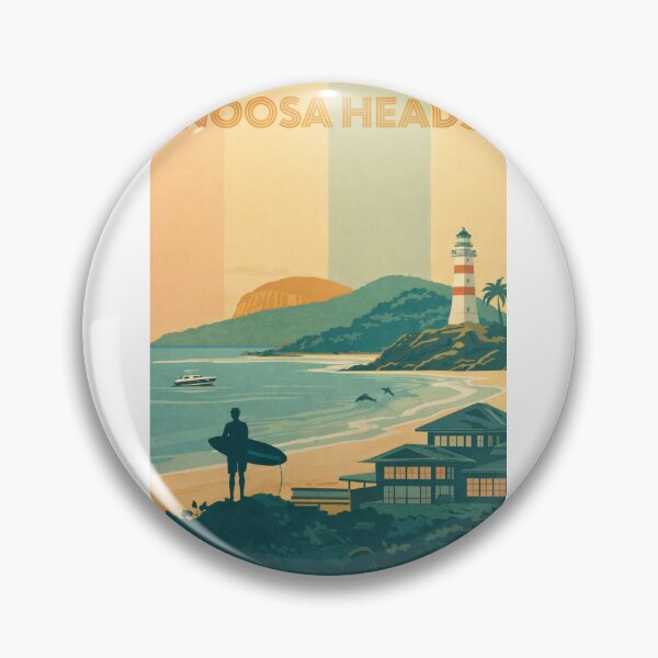 Item preview, Noosa Heads Beach with Lighthouse, Surfer and Coastal Homes designed and sold by Aryabek.