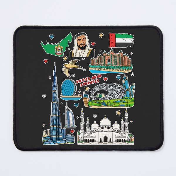 Item preview, UAE Landmarks Heritage & Modernity Sticker Collage designed and sold by mashmosh.