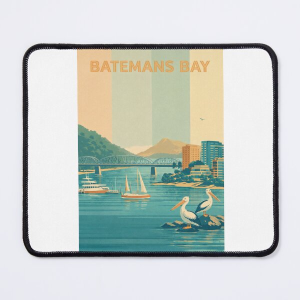 Item preview, Batemans Bay Waterfront with Boats, Bridge and Pelicans designed and sold by Aryabek.