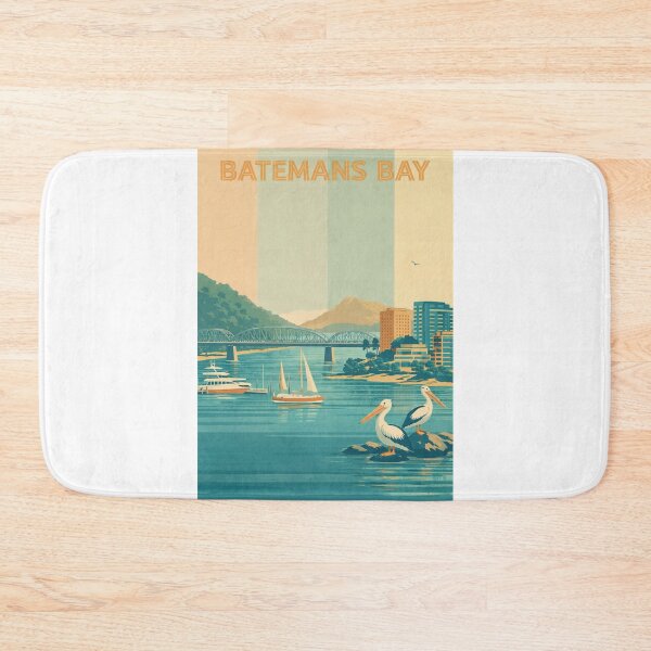 Item preview, Batemans Bay Waterfront with Boats, Bridge and Pelicans designed and sold by Aryabek.