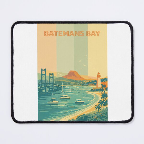 Item preview, Batemans Bay Harbour with Lighthouse, Boats and Coastal Bridge designed and sold by Aryabek.