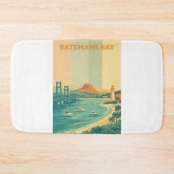 Item preview, Batemans Bay Harbour with Lighthouse, Boats and Coastal Bridge designed and sold by Aryabek.