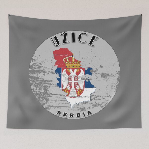 Item preview, Užice Serbia Flag Worn  designed and sold by World Designs.