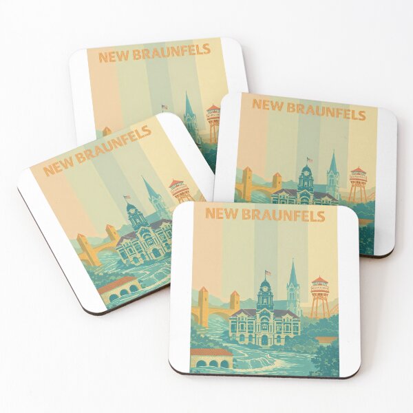 Item preview, New Braunfels with Historic Courthouse, Wurstfest Tower and Riverfront designed and sold by Aryabek.