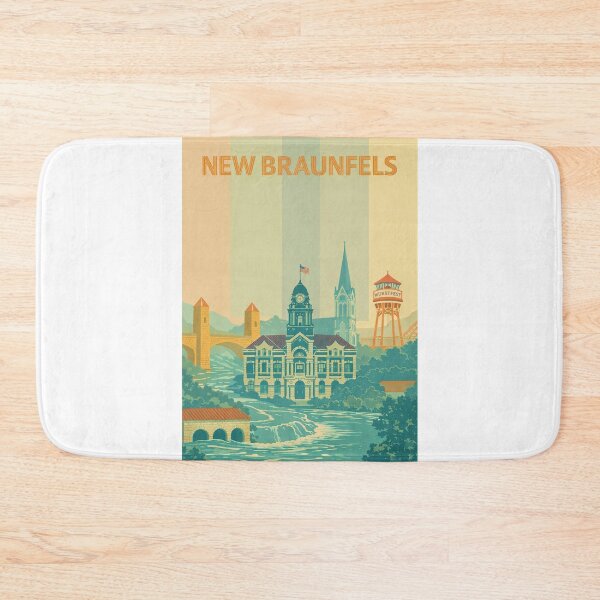 Item preview, New Braunfels with Historic Courthouse, Wurstfest Tower and Riverfront designed and sold by Aryabek.