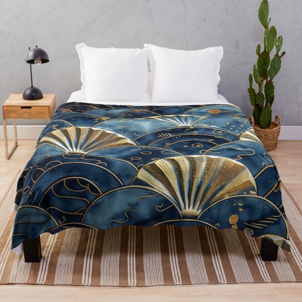 Item preview, Luxury Art Deco Golden Sea Waves & Celestial Pattern designed and sold by T-I-D-E.