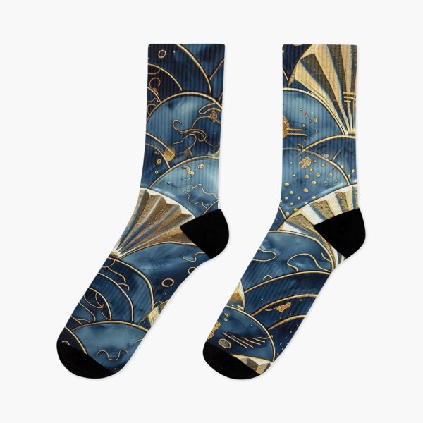Item preview, Luxury Art Deco Golden Sea Waves & Celestial Pattern designed and sold by T-I-D-E.