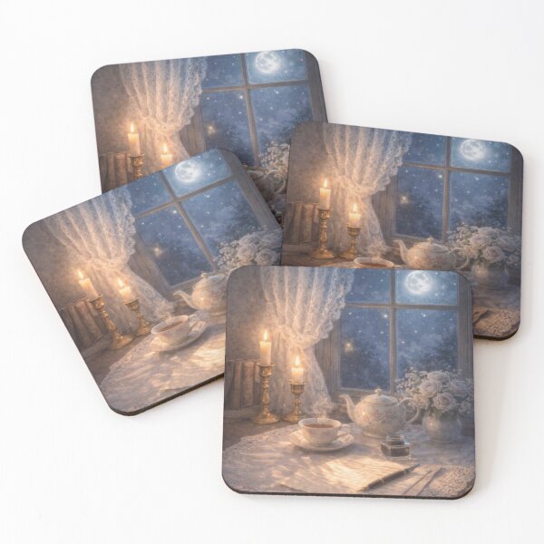 Item preview, Moonlit Tea Letters – Quiet Writing Nook designed and sold by ArtFreshStudio.
