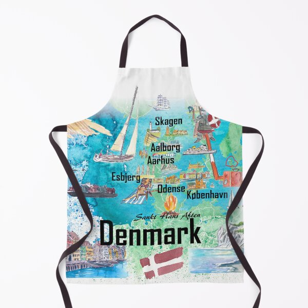 Item preview, Denmark Illustrated Travel Map – Iconic Landmarks & Highlights designed and sold by artshop77.