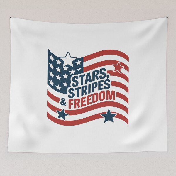 Item preview, Stars Stripes & Freedom Retro Modern Flag Day Shirt designed and sold by KapiPrint.
