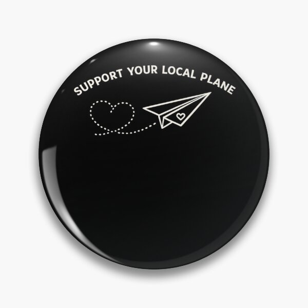 Item preview, Support Your Local Plane – Minimal Paper Airplane Heart Trail Typography designed and sold by EuropeanPrints.