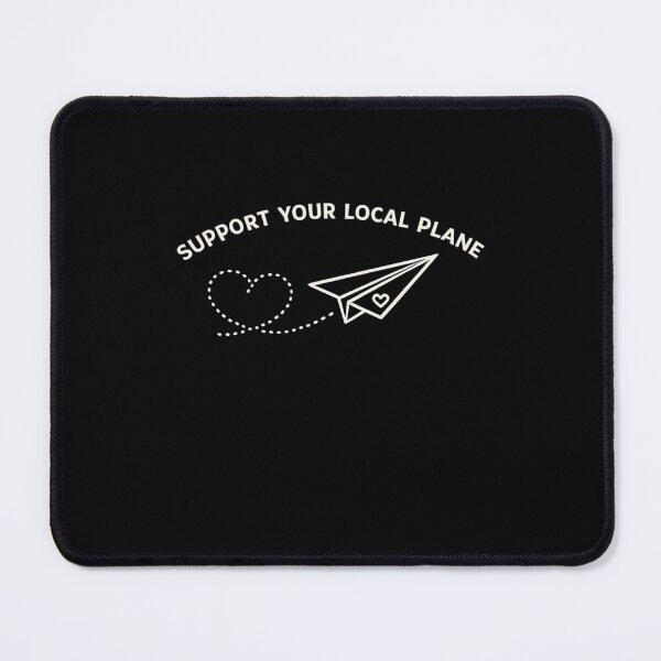 Item preview, Support Your Local Plane – Minimal Paper Airplane Heart Trail Typography designed and sold by EuropeanPrints.