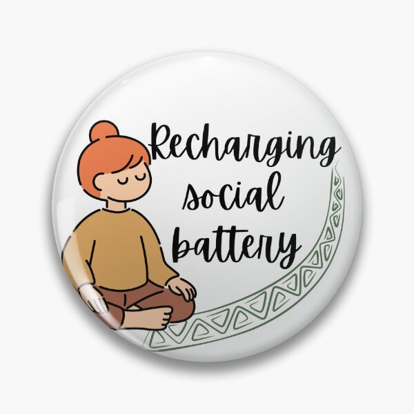 Item preview, Recharging Social Battery - Yoga Introvert Zen Girl Illustration designed and sold by Personal Echo.