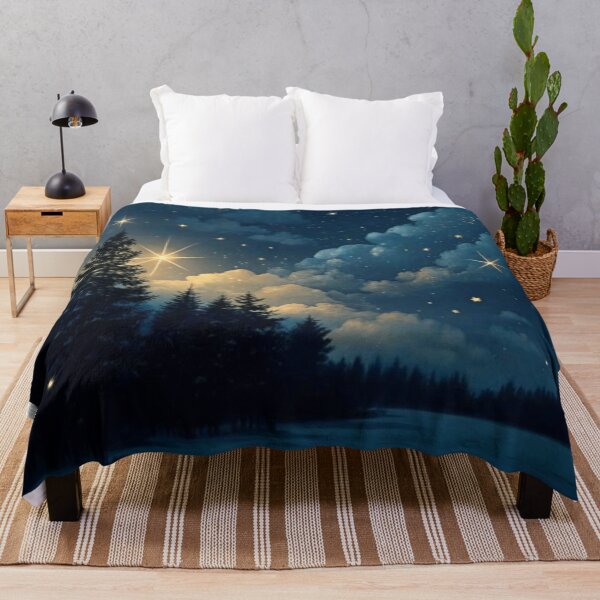 Item preview, Magical Starry Night Forest Over Winter Snow Galaxy designed and sold by T-I-D-E.