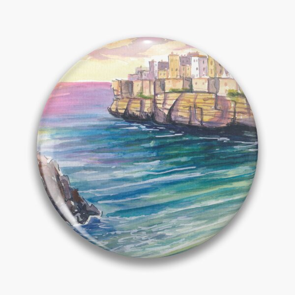 Item preview, Polignano a Mare Puglia Painting – Turquoise Bay of Lama Monachile with Cliffs and Crystal Sea designed and sold by artshop77.