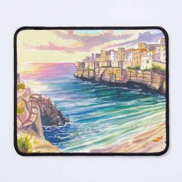Item preview, Polignano a Mare Puglia Painting – Turquoise Bay of Lama Monachile with Cliffs and Crystal Sea designed and sold by artshop77.