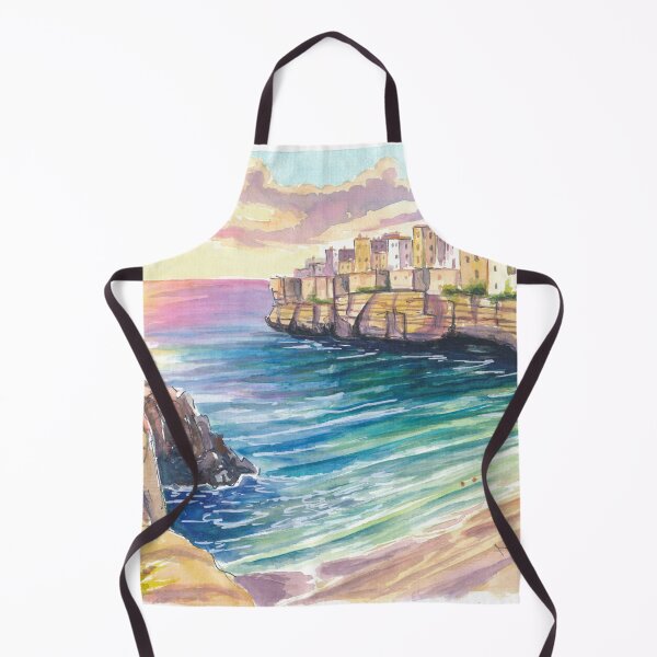 Item preview, Polignano a Mare Puglia Painting – Turquoise Bay of Lama Monachile with Cliffs and Crystal Sea designed and sold by artshop77.