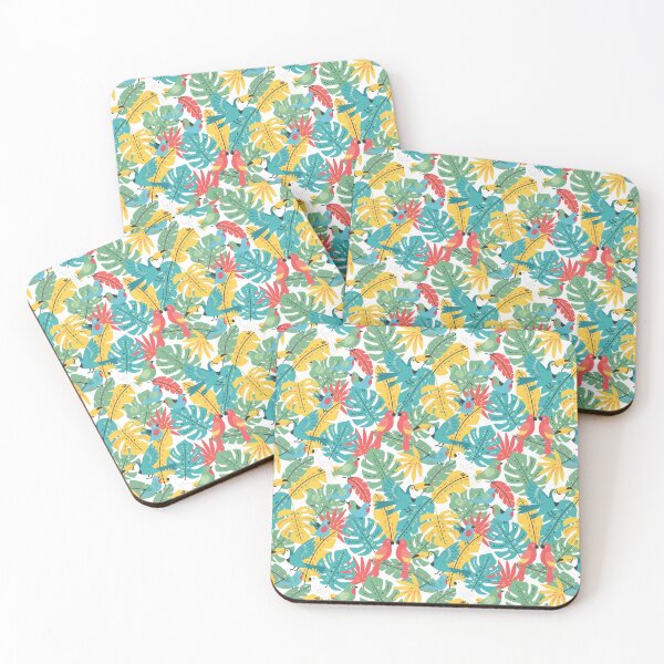 Item preview, Tropical Birds Seamless Pattern with Parrots and Toucans – Scandinavian Folk Art by heidiannemorris © designed and sold by FOLK ART FUSION by heidiannemorris.