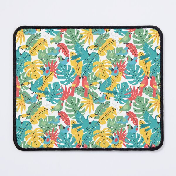 Item preview, Tropical Birds Seamless Pattern with Parrots and Toucans – Scandinavian Folk Art by heidiannemorris © designed and sold by FOLK ART FUSION by heidiannemorris.
