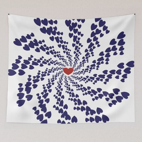 Item preview, Deep Indigo Flying Hearts Mandala designed and sold by OIL Pattern Design .
