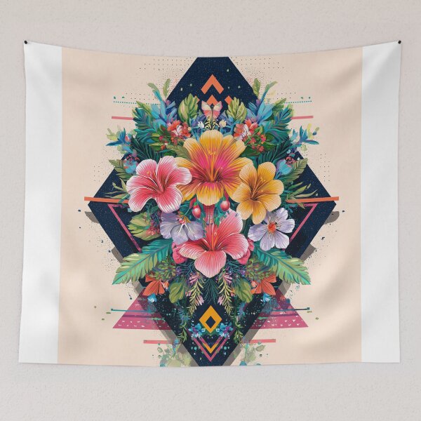 Item preview, Vibrant Floral Geometric Design designed and sold by lautir.
