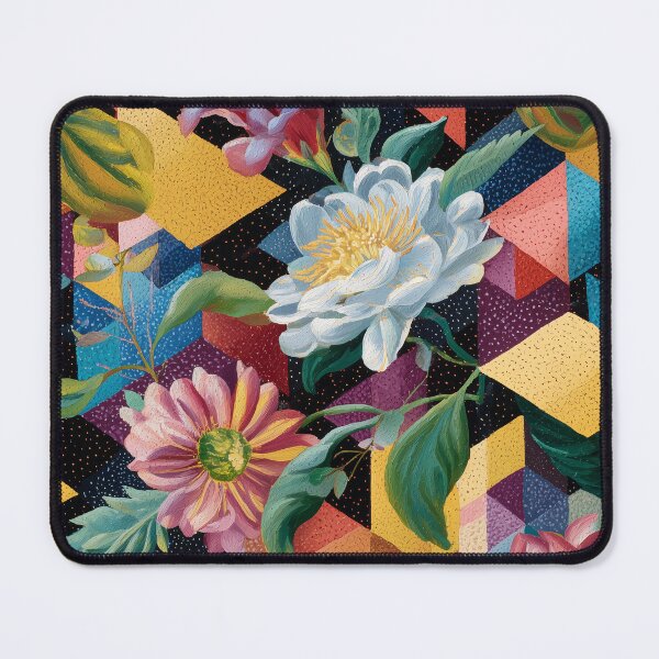 Item preview, Floral Explosion on Geometric Canvas designed and sold by lautir.