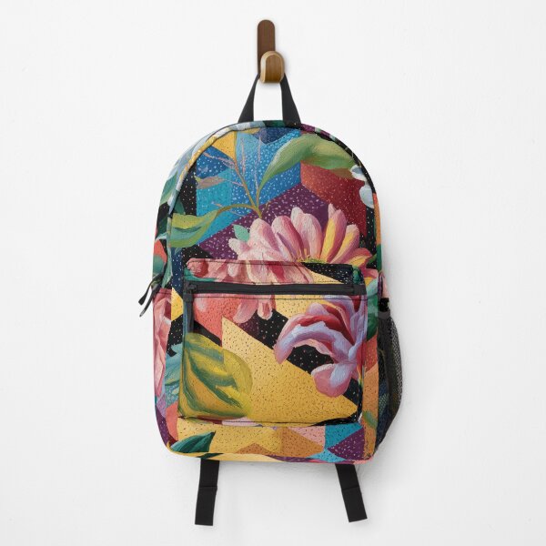 Item preview, Floral Explosion on Geometric Canvas designed and sold by lautir.