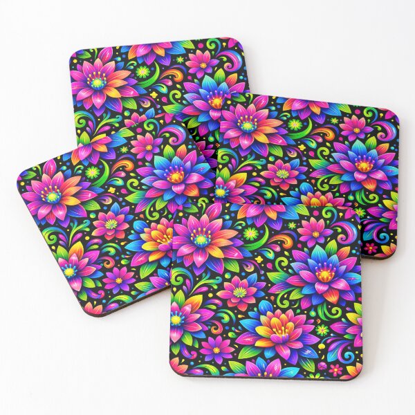 Item preview, Neon Bloom – Abstract 3D Floral Pattern designed and sold by MoReNdA83.
