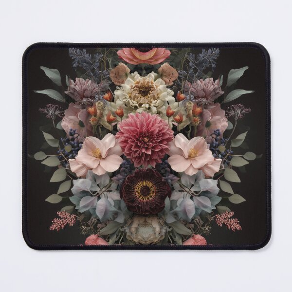 Item preview, Symmetrical Floral Arrangement on Dark Background designed and sold by lautir.