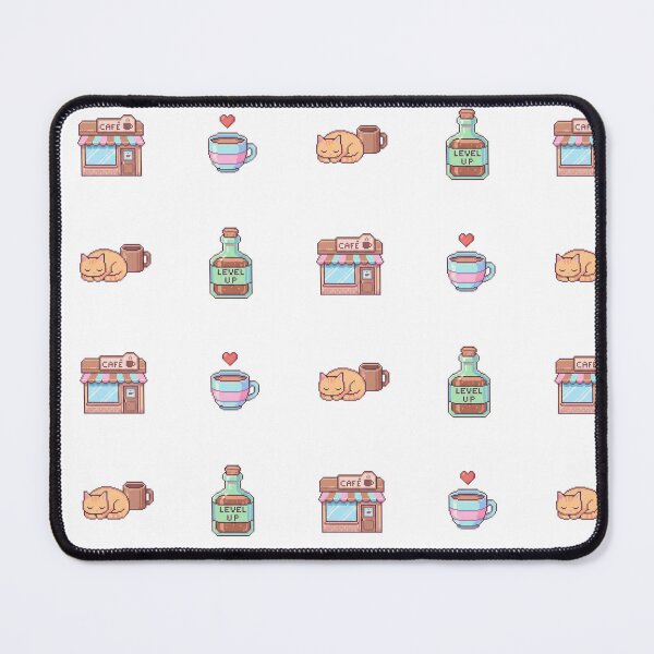 Item preview, Retro Pixel Art Cafe and Gaming Level Up Set designed and sold by NonditStudio.