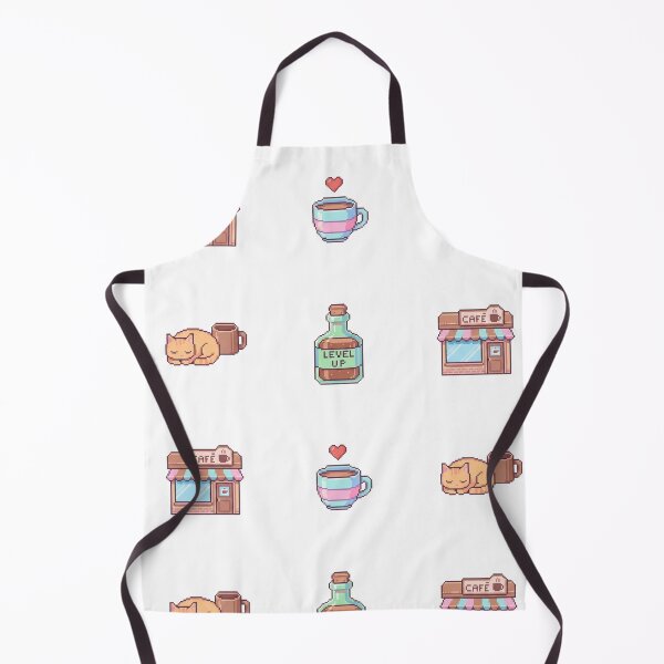Item preview, Retro Pixel Art Cafe and Gaming Level Up Set designed and sold by NonditStudio.