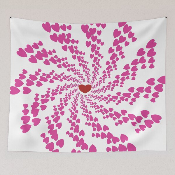 Item preview, Soft Pink Flying Hearts Mandala designed and sold by OIL Pattern Design .