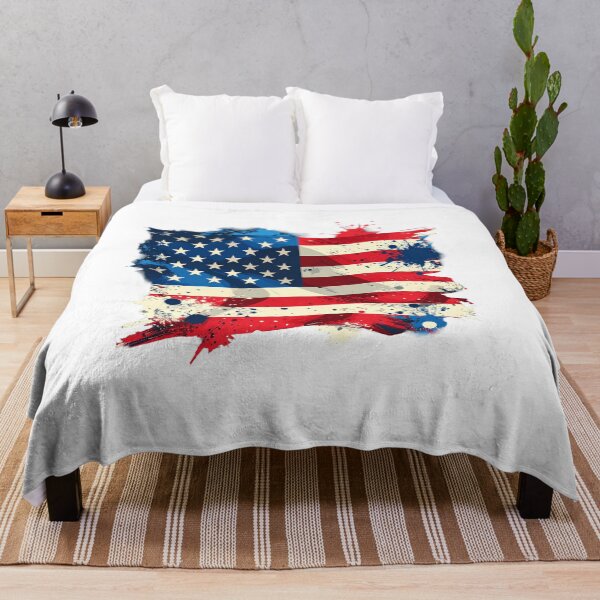 Item preview, Abstract Freedom Splash – Artistic Patriotic Paint Flag T-Shirt designed and sold by KapiPrint.
