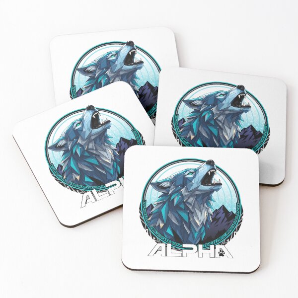Item preview, Geometric Alpha Wolf Howling - Majestic Blue Wild Spirit designed and sold by Crown & Claw.