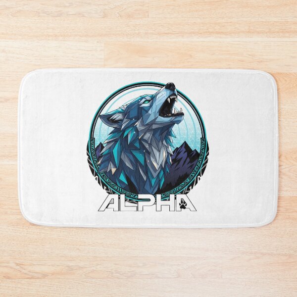 Item preview, Geometric Alpha Wolf Howling - Majestic Blue Wild Spirit designed and sold by Crown & Claw.