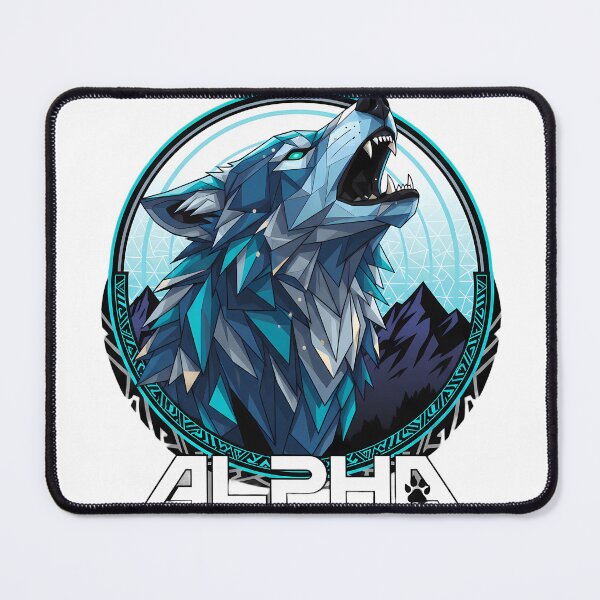 Item preview, Geometric Alpha Wolf Howling - Majestic Blue Wild Spirit designed and sold by Crown & Claw.