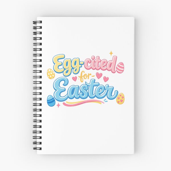 Artikelvorschau, Egg-cited for Easter – Cute Blue Easter Egg Typography Design entworfen und verkauft von Vintagelovers26.