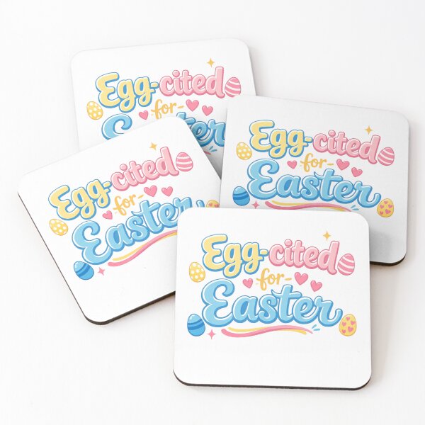 Item preview, Egg-cited for Easter – Cute Blue Easter Egg Typography Design designed and sold by Vintagelovers26.