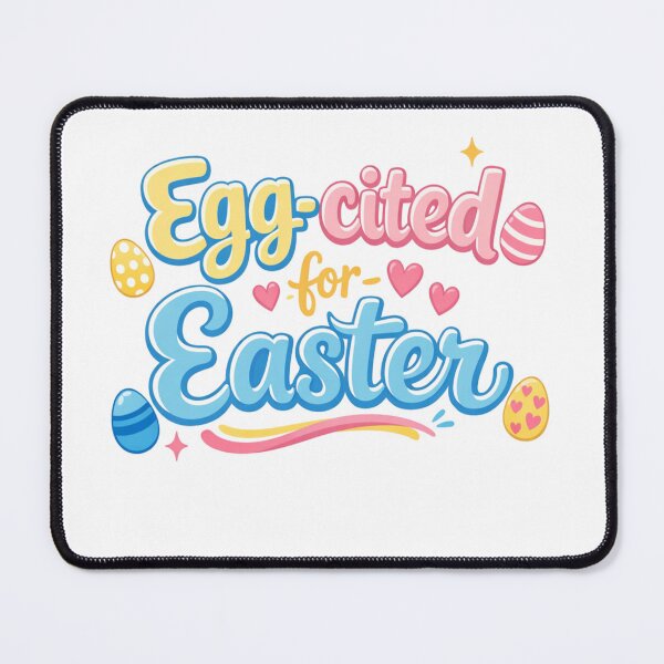 Item preview, Egg-cited for Easter – Cute Blue Easter Egg Typography Design designed and sold by Vintagelovers26.