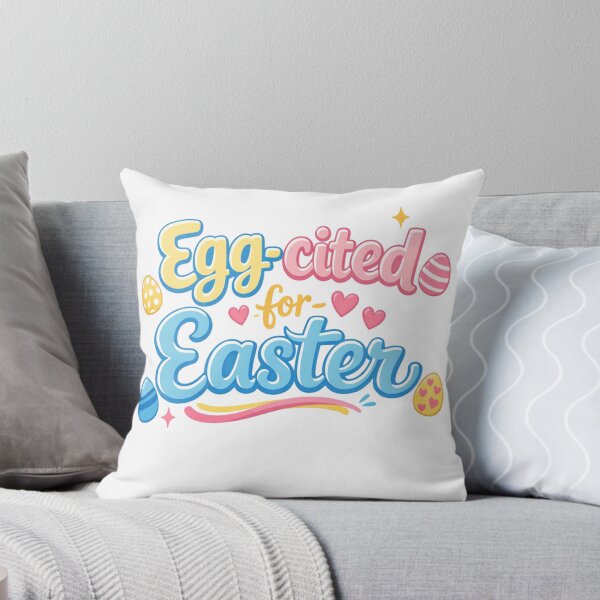 Item preview, Egg-cited for Easter – Cute Blue Easter Egg Typography Design designed and sold by Vintagelovers26.