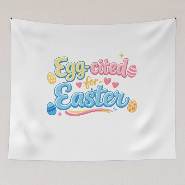 Item preview, Egg-cited for Easter – Cute Blue Easter Egg Typography Design designed and sold by Vintagelovers26.
