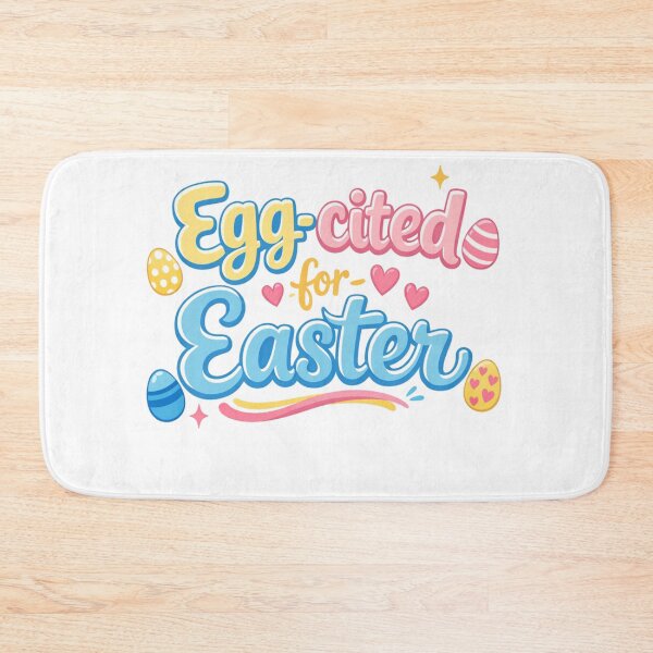 Item preview, Egg-cited for Easter – Cute Blue Easter Egg Typography Design designed and sold by Vintagelovers26.
