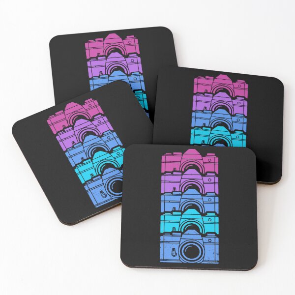 Item preview, Retro Vintage Camera Stack - 80s Synthwave Photographer Art designed and sold by Imaginationbeyond.