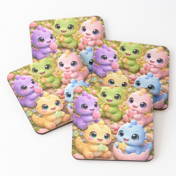 Item preview, Cute 3D Baby Dinosaurs – Colorful Kawaii Dino Friends designed and sold by MoReNdA83.