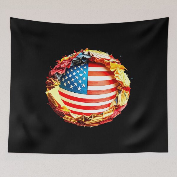 Item preview, Layered Paper Freedom – Artistic Patriotic Circle Design T-Shirt designed and sold by KapiPrint.