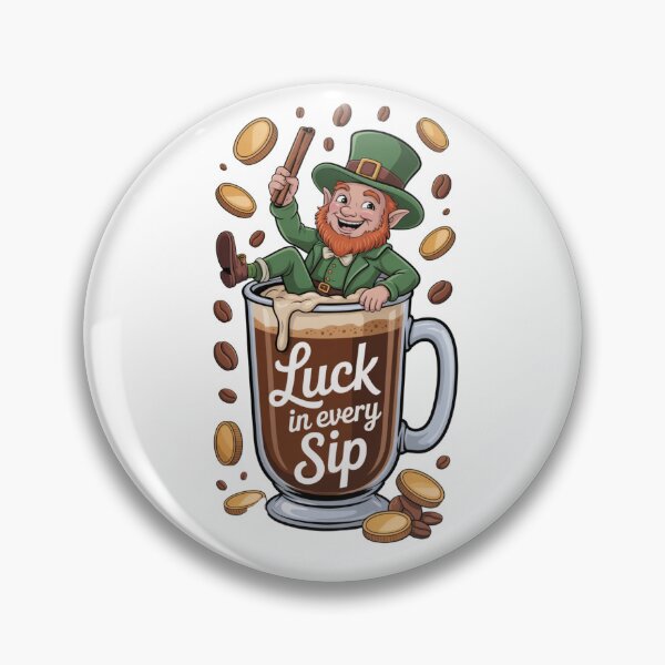 Item preview, Luck in Every Sip Leprechaun St Patrick’s Day Coffee Design designed and sold by Bliss Find And Design.