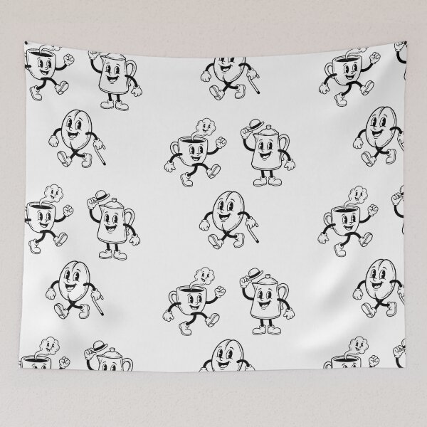 Item preview, Retro Vintage 1930s Rubber Hose Coffee Character Set designed and sold by NonditStudio.