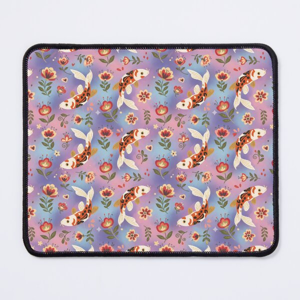 Item preview, Koi Carp Seamless Pattern in Folk Art Style – Scandinavian Folk Art by heidiannemorris © designed and sold by FOLK ART FUSION.