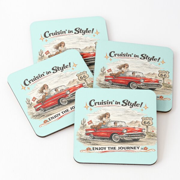 Item preview, 1960s Classic Car Road Trip – AI Retro Vintage Illustration | “Cruisin’ in Style” Route 66 designed and sold by Cleora Art .