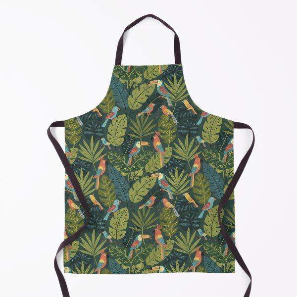 Item preview, Parrots and Cockatiels Seamless Pattern in Jungle Leaves – Scandinavian Folk Art by heidiannemorris © designed and sold by FOLK ART FUSION by heidiannemorris.